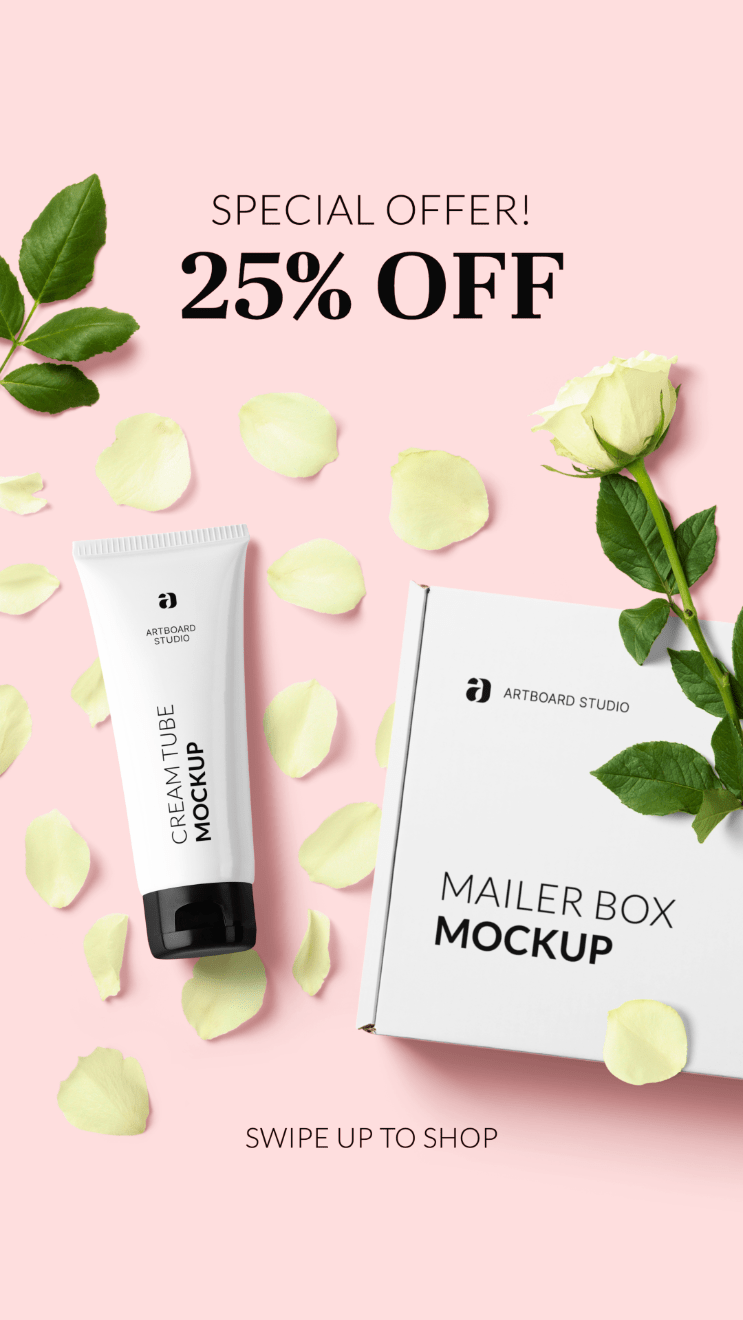 With artboard studio drag and drop editor, you can build . Instagram Story Template With Cream Tube And Mailer Box Mockups