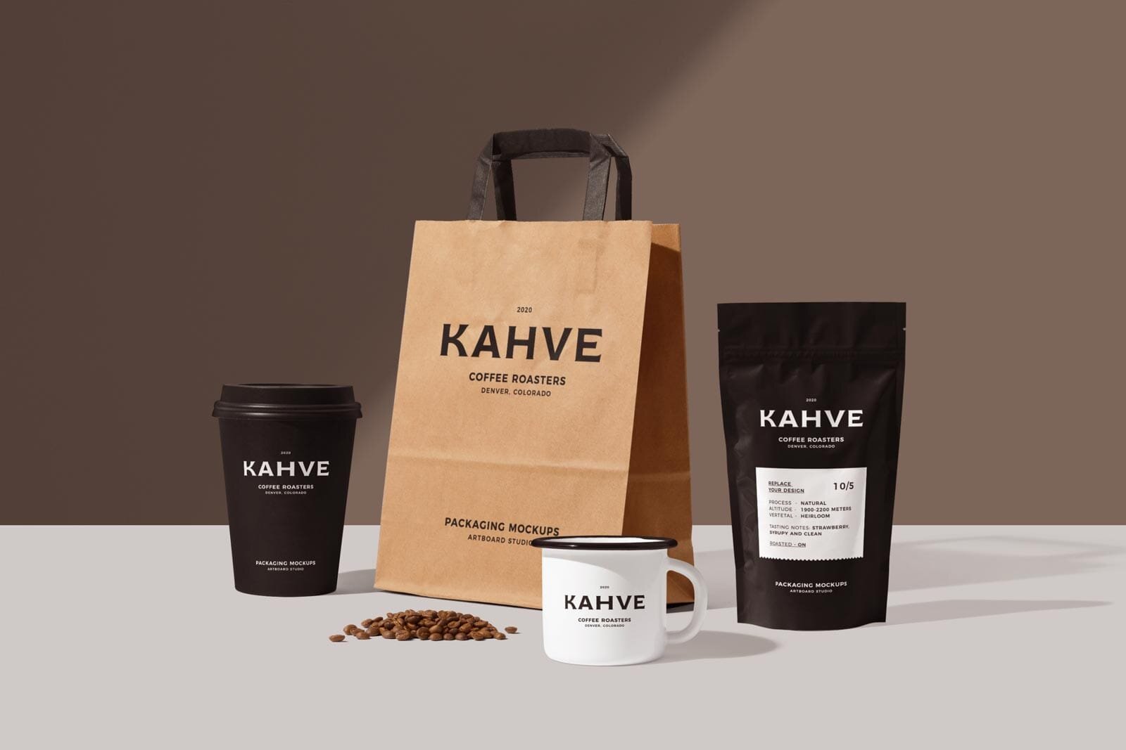 Photo Photo realistic high resolution product packing mockup which is great for showing your coffee bag packaging or any . Coffee Brand Packaging Design Mockup