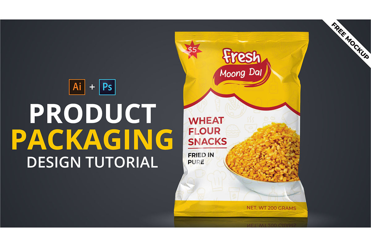 Canvas bag free psd mockup to showcase your bag design in a . Product Packaging Design Tutorial In Illustrator Free Foil Pack Packaging Mockup Psd Download Illustrator 3d Packaging Design Maxpoint Hridoy Graphic Design Tutorial Learn More Earn More