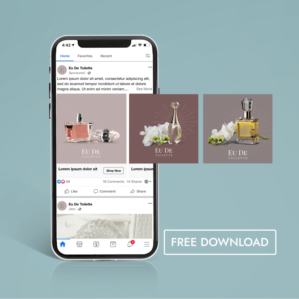 30+ Download Facebook Carousel Post Mockup&nbsp;Psd